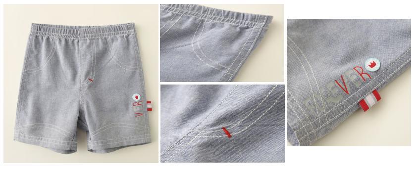 Infant Boy Girl Woven Short with Print and Embroidery Label Clothes