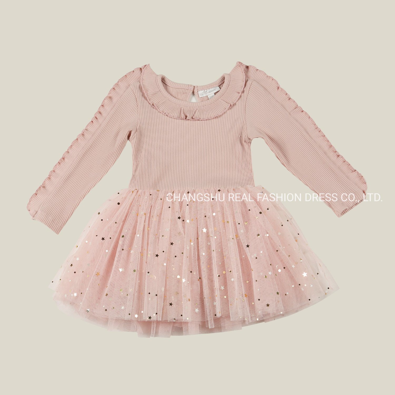 Infant 2022 New Fashion Clothes Girl Baby Knitted Ruffle Tutu Top with Sparkle Netting