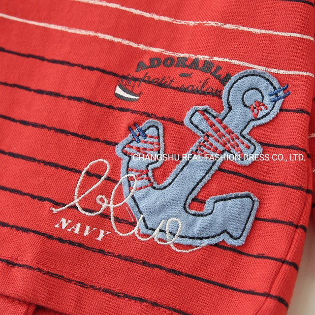 Boy Girl Kids Red Black White Shirt Clothes with Applique and Print